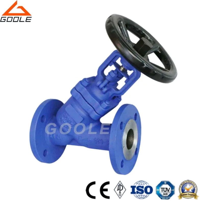 DIN/ANSI Angle Pattern Bellow Seal Stop Valve / Globe Valve