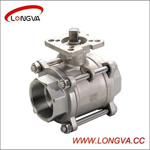 Sanitary Stainless Steel Threaded Three-Pieces Ball Valve